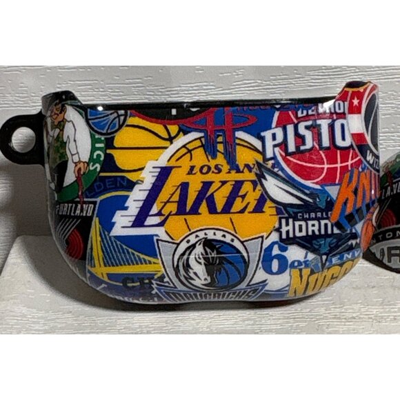 NBA Team Logo AirPods Pro Case Cover With Cleaning Tool & Key Ring NEW - Picture 2 of 8